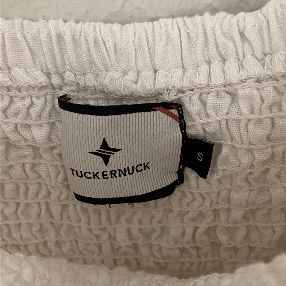 Tuckernuck White Annie Smocked Mini Linen Dress - Picture 4 of 5